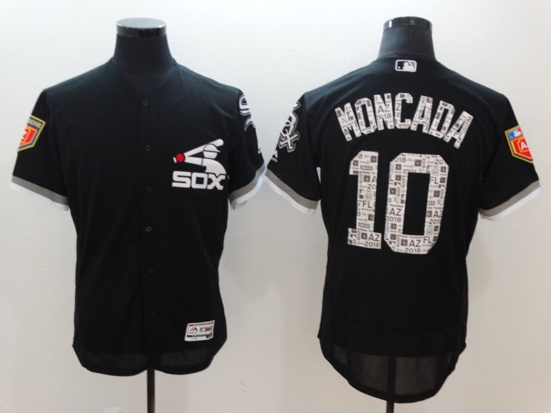 Custom Fan-Made Yoan Moncada Spring Training Chicago White Sox #10 Black 2018 Baseball Jersey