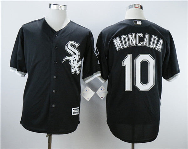 Custom Fan-Made Yoan Moncada Chicago White Sox #10 Black Baseball Jersey