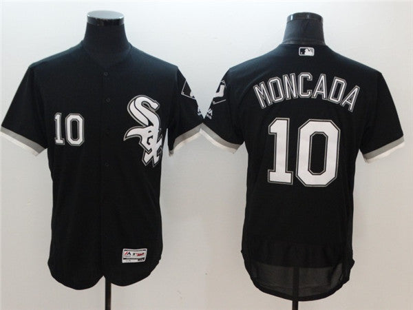 Custom Fan-Made Yoan Moncada Chicago White Sox #10 Black Baseball Jersey