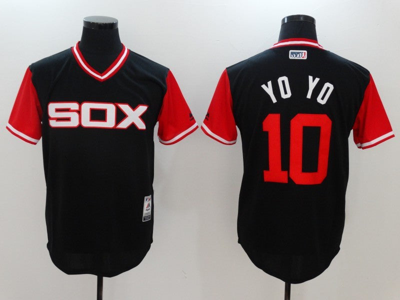 Custom Fan-Made Yoan Moncada YoYo Chicago White Sox #10 Black 2017 Baseball Jersey