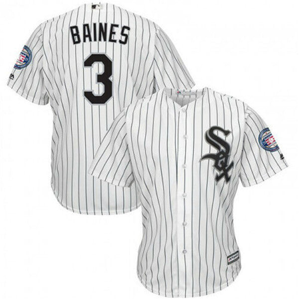 Custom Fan-Made Harold Baines Induction Chicago White Sox #3 White 2019 Baseball Jersey