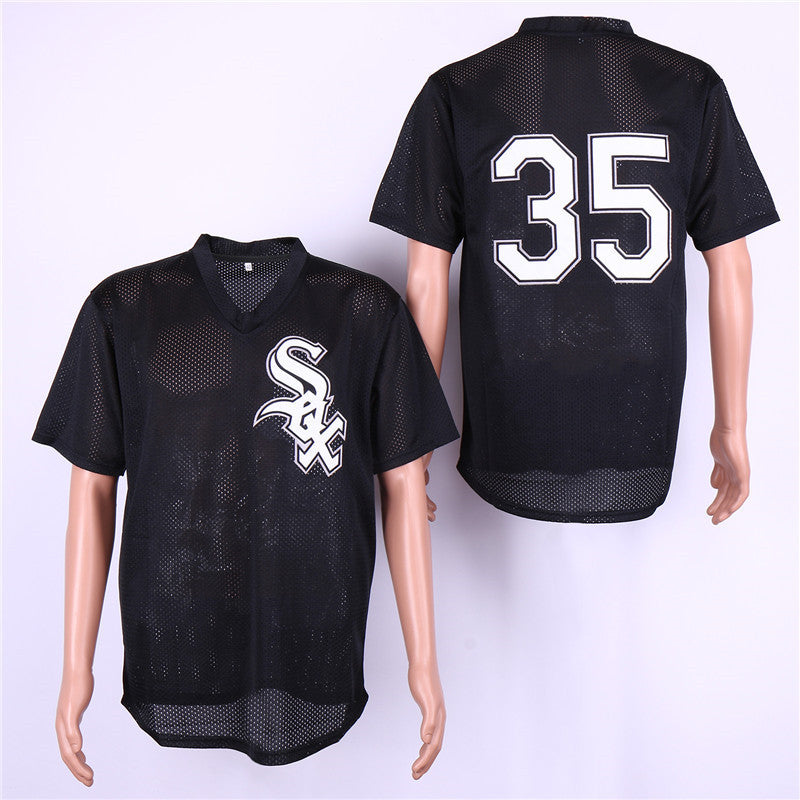 Custom Fan-Made Frank Thomas Chicago White Sox #35 Black Baseball Jersey