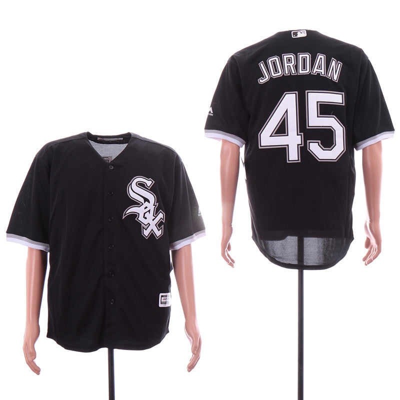 Custom Fan-Made Michael Jordan Chicago White Sox #45 Black Baseball Jersey