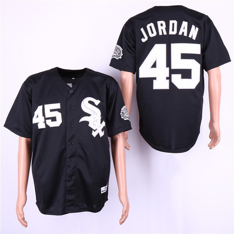 Custom Fan-Made Michael Jordan Chicago White Sox #45 Black Baseball Jersey