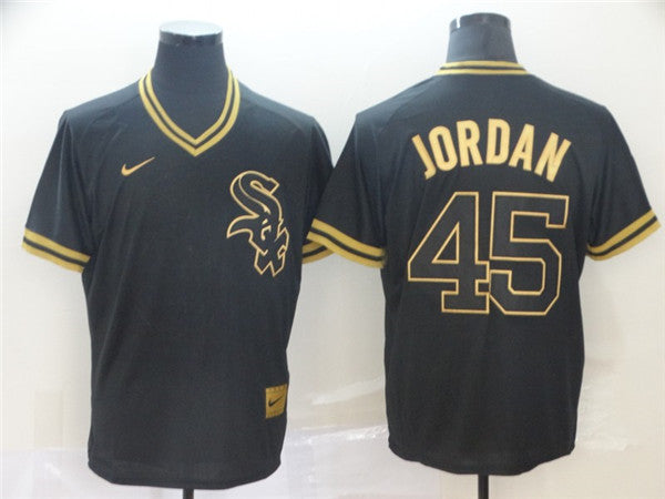 Custom Fan-Made Michael Jordan Chicago White Sox #45 Black Baseball Jersey