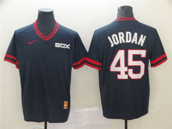 Custom Fan-Made Michael Jordan Chicago White Sox #45 White Throwback Baseball Jersey