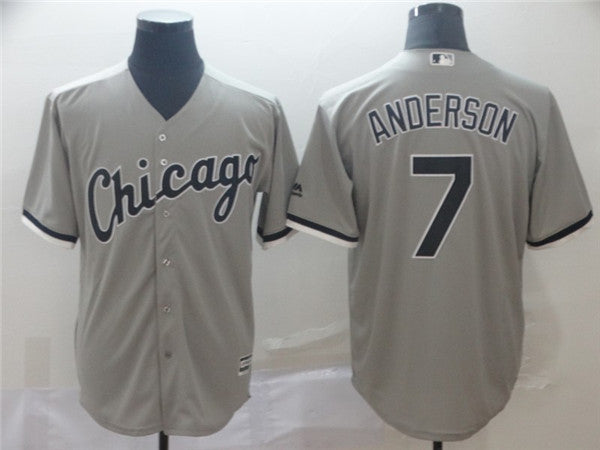 Custom Fan-Made Tim Anderson Chicago White Sox #7 Grey Baseball Jersey