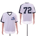 Custom Fan-Made Carlton Fisk Batting Chicago White Sox #72 White Baseball Jersey