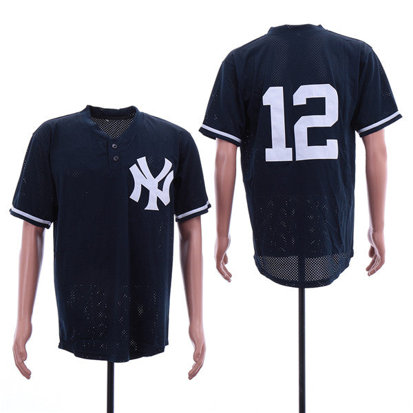 Custom Fan-Made Wade Boggs BP New York Yankees #12 Navy Baseball Jersey
