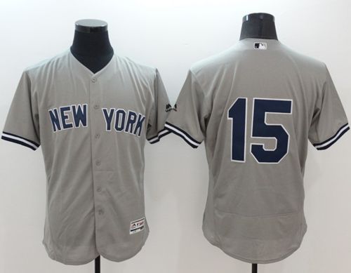 Custom Fan-Made Thurman Munson New York Yankees #15 Grey Baseball Jersey
