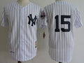 Custom Fan-Made Thurman Munson New York Yankees #15 White Throwback Baseball Jersey