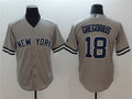 Custom Fan-Made Didi Gregorius New York Yankees #18 Grey Baseball Jersey