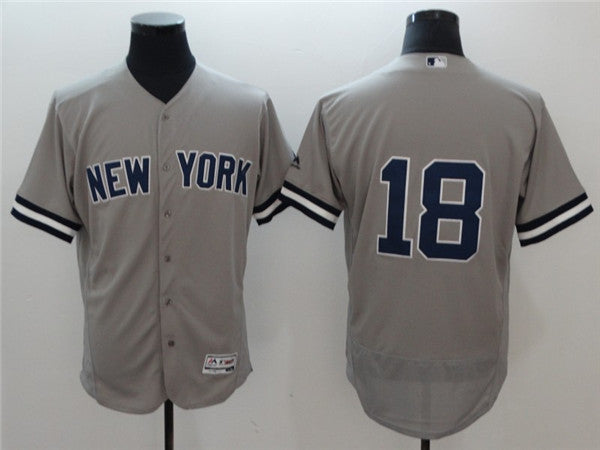Custom Fan-Made Didi Gregorius New York Yankees #18 Grey Baseball Jersey