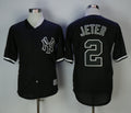 Custom Fan-Made Derek Jeter New York Yankees #2 Black Baseball Jersey