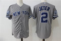 Custom Fan-Made Derek Jeter Retirement New York Yankees #2 Grey Baseball Jersey