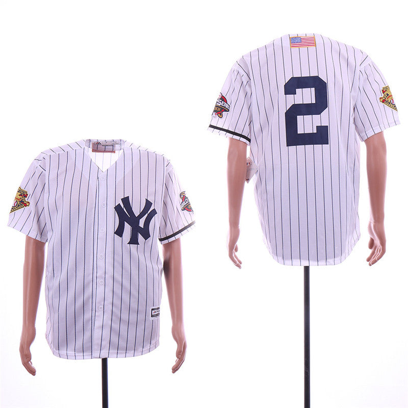 Custom Fan-Made Derek Jeter New York Yankees #2 White 2000 Baseball Jersey