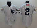 Custom Fan-Made Derek Jeter New York Yankees #2 White 2001 Baseball Jersey