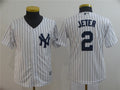 Custom Fan-Made Derek Jeter New York Yankees #2 White Baseball Jersey