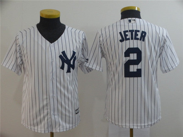 Custom Fan-Made Derek Jeter New York Yankees #2 White Baseball Jersey