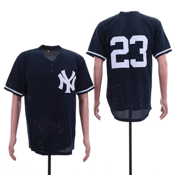 Custom Fan-Made Don Mattingly BP New York Yankees #23 Navy Baseball Jersey