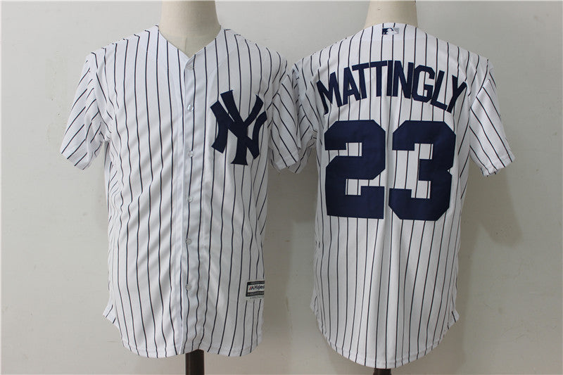 Custom Fan-Made Don Mattingly New York Yankees #23 White Baseball Jersey