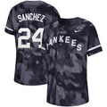 Custom Fan-Made Gary Sanchez Camo New York Yankees #24 Black Baseball Jersey