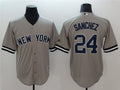 Custom Fan-Made Gary Sanchez New York Yankees #24 Grey Baseball Jersey