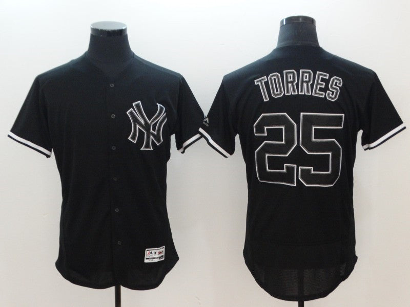 Custom Fan-Made Gleyber Torres New York Yankees #25 Black Baseball Jersey