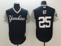 Custom Fan-Made Gleyber Torres GT New York Yankees #25 Navy 2018 Baseball Jersey