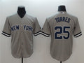 Custom Fan-Made Gleyber Torres New York Yankees #25 Grey Baseball Jersey