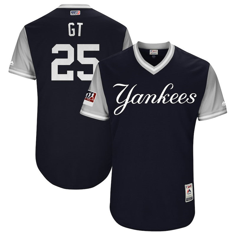 Custom Fan-Made Gleyber Torres New York Yankees #25 Navy 2018 Baseball Jersey