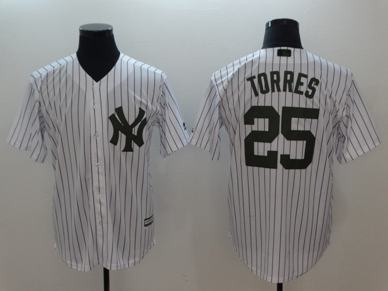 Custom Fan-Made Gleyber Torres New York Yankees #25 White 2018 Baseball Jersey