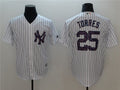 Custom Fan-Made Gleyber Torres Stars Stripes New York Yankees #25 White 2018 Baseball Jersey