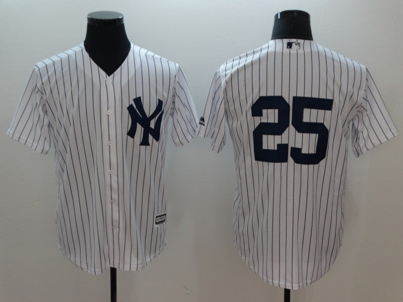 Custom Fan-Made Gleyber Torres New York Yankees #25 White Baseball Jersey