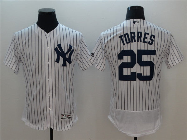 Custom Fan-Made Gleyber Torres New York Yankees #25 White Baseball Jersey