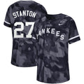 Custom Fan-Made Giancarlo Stanton Camo New York Yankees #27 Black Baseball Jersey