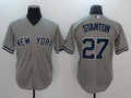 Custom Fan-Made Giancarlo Stanton New York Yankees #27 Grey Baseball Jersey