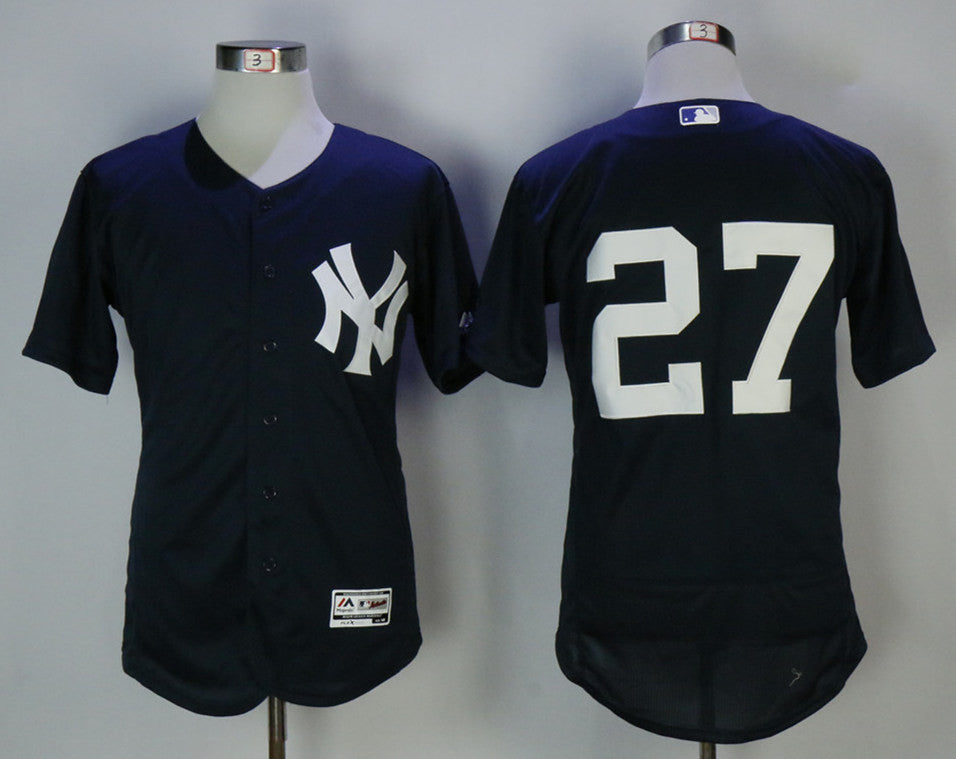 Custom Fan-Made Giancarlo Stanton New York Yankees #27 Navy Baseball Jersey