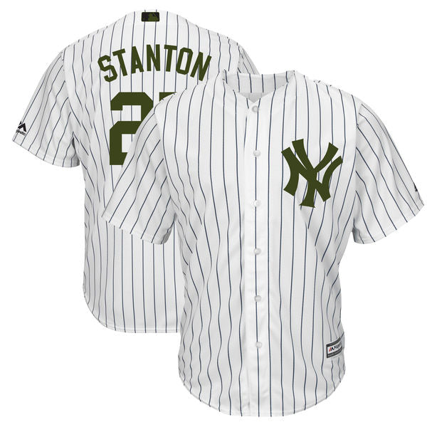Custom Fan-Made Giancarlo Stanton New York Yankees #27 White 2018 Baseball Jersey