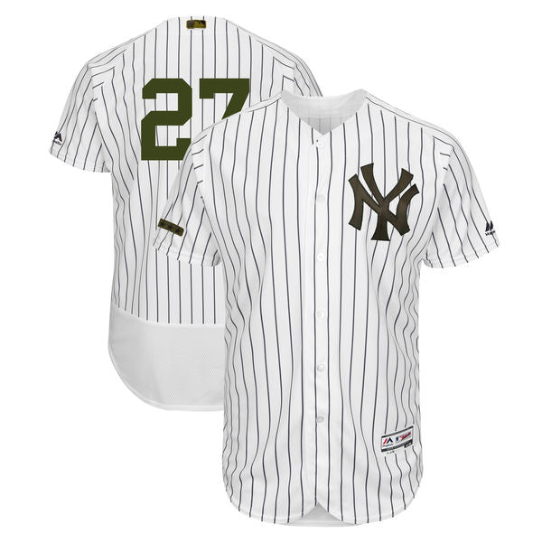 Custom Fan-Made Giancarlo Stanton New York Yankees #27 White 2018 Baseball Jersey