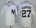 Custom Fan-Made Giancarlo Stanton New York Yankees #27 White Baseball Jersey