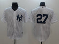 Custom Fan-Made Giancarlo Stanton New York Yankees #27 White Baseball Jersey