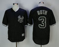 Custom Fan-Made Babe Ruth New York Yankees #3 Black Baseball Jersey