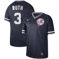 Custom Fan-Made Babe Ruth New York Yankees #3 Blue Throwback Baseball Jersey