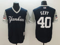 Custom Fan-Made Luis Severino Sevy New York Yankees #40 Navy 2018 Baseball Jersey