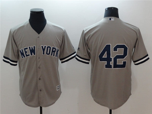 Custom Fan-Made Mariano Rivera New York Yankees #42 Grey Baseball Jersey