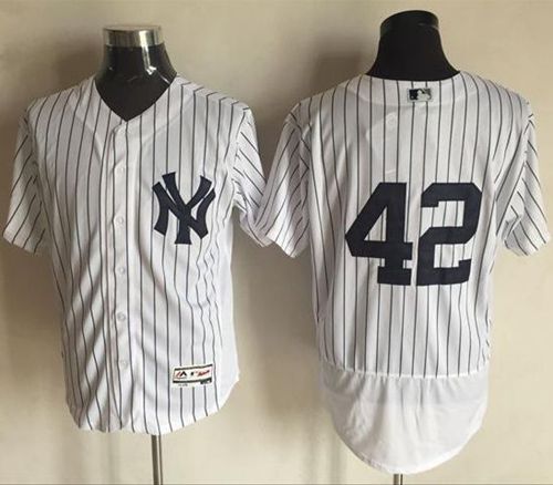 Custom Fan-Made Mariano Rivera New York Yankees #42 White Baseball Jersey