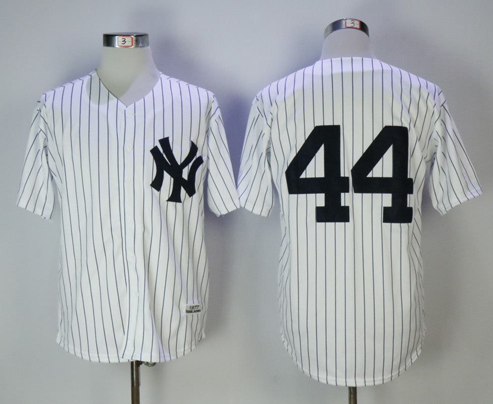Custom Fan-Made Reggie Jackson New York Yankees #44 White 1977 Baseball Jersey