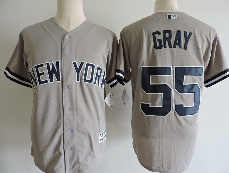 Custom Fan-Made Sonny New York Yankees #55 Grey Baseball Jersey