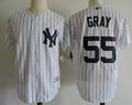Custom Fan-Made Sonny Gray New York Yankees #55 Grey Baseball Jersey